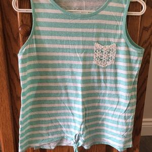 3/$25 Tank top with tie up front.